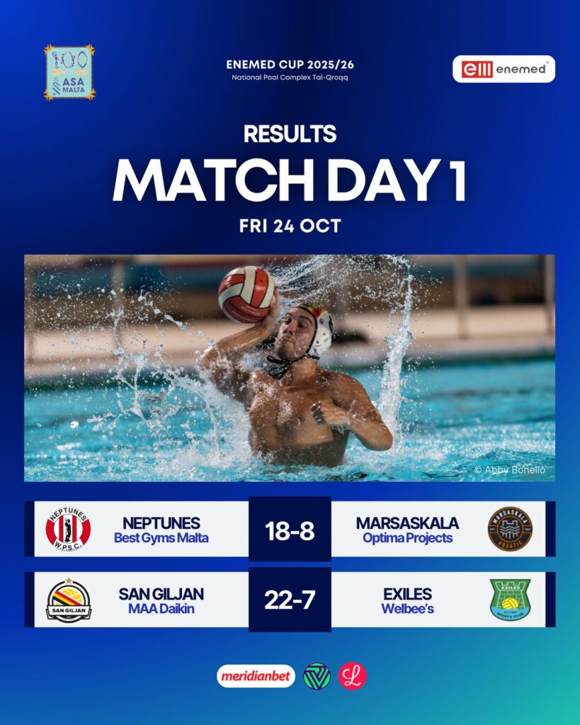 571206453_17985540236906227_5707080111710025180_n-819x1024 Neptunes and San Ġiljan Off to Winning Starts in Enemed Cup Opener
