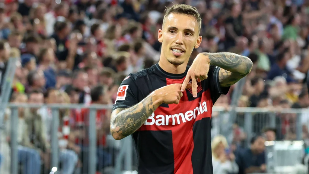 grimaldo-1024x576 Grimaldo Brace Seals Leverkusen Win in Seven-Goal Thriller Against Mainz