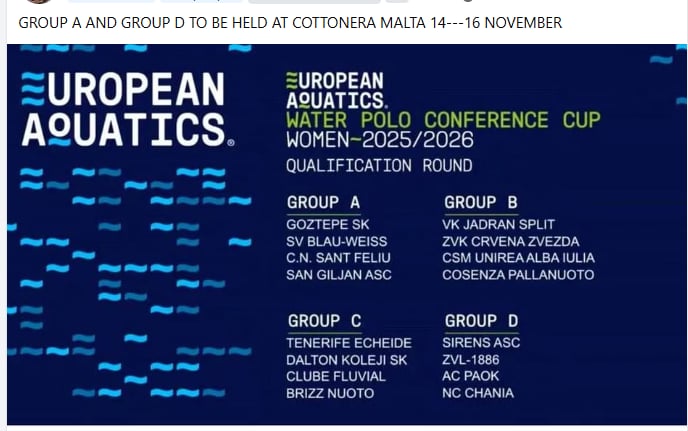278bdead-3e4a-4687-9a99-6d93c4c038e7 Women's European Aquatics Conference Cup – Matchday 14 November Preview
