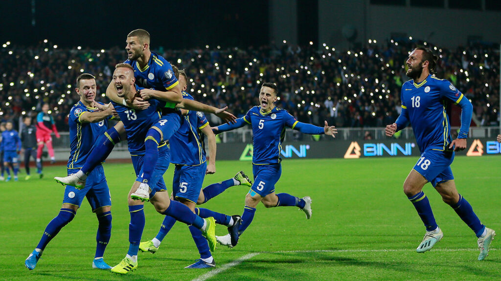 kosovo-soccer-team-celebrates-a-goal-1024x576 Kosovo players to split €1.5m government bonus if they reach World Cup