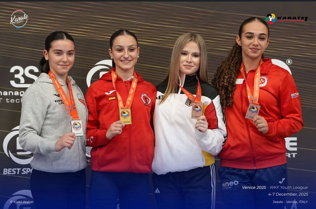 Jenna-Podium-1024x677-1 Jenna Awad Attia makes history with Bronze Medal at WKF K1 Youth League in Italy