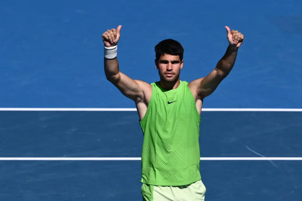1353817.jpeg-1024x683 Alcaraz celebrates 100th Grand Slam match with easy Australian Open victory