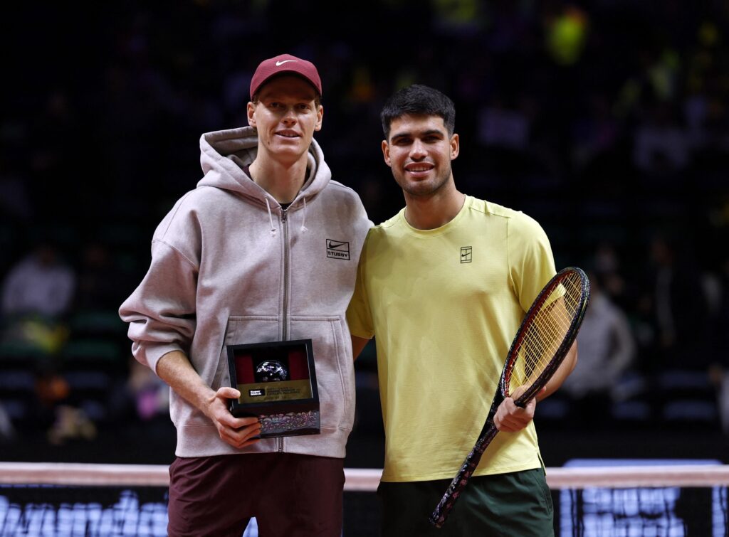 2026-01-10T095118Z_427962993_UP1EM1A0RDH9P_RTRMADP_3_TENNIS-EXHIBITION-ALCARAZ-SINNER_2026_01_10_20_45_48-1024x755 Carlos Alcaraz edges Jannik Sinner in thrilling South Korea exhibition showdown