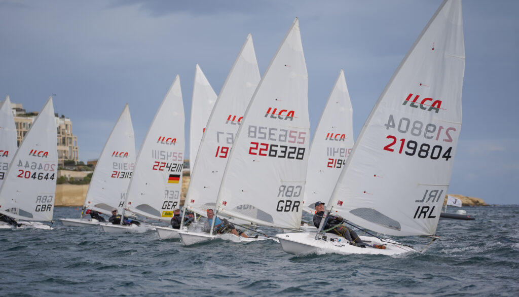 2026-EurILCA-Masters-fleet-1024x586 Strong winds and tight racing define 2026 EurILCA Masters in Malta