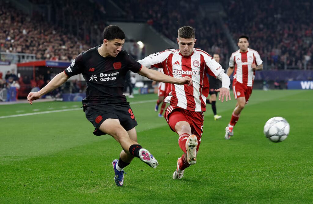 NPKL3WYRCROF7FZZAUHL33R2P4-1024x667 Olympiacos claim vital victory over Leverkusen to boost playoff hopes
