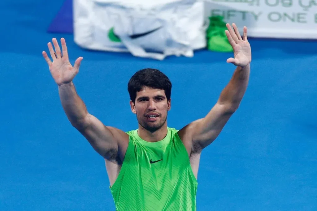 f63865968fec620f5a374301f6a194a2cae8b115226f7f19028260ff71deb741-1024x683 Carlos Alcaraz reaches Doha quarter-finals after second-set fightback against Valentin Royer