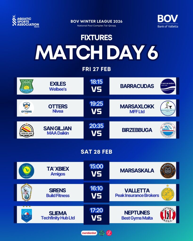 winter-league-md6-fixtures-819x1024 Water Polo: BOV Winter League Match Day 6 Preview