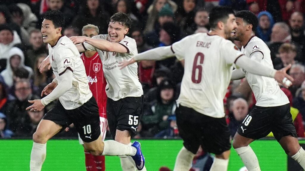 3fc3bba0-1e5d-11f1-a1da-edae1d05dd8e-1024x575 Midtjylland score late to edge Nottingham Forest in Europa League round-of-16 first leg