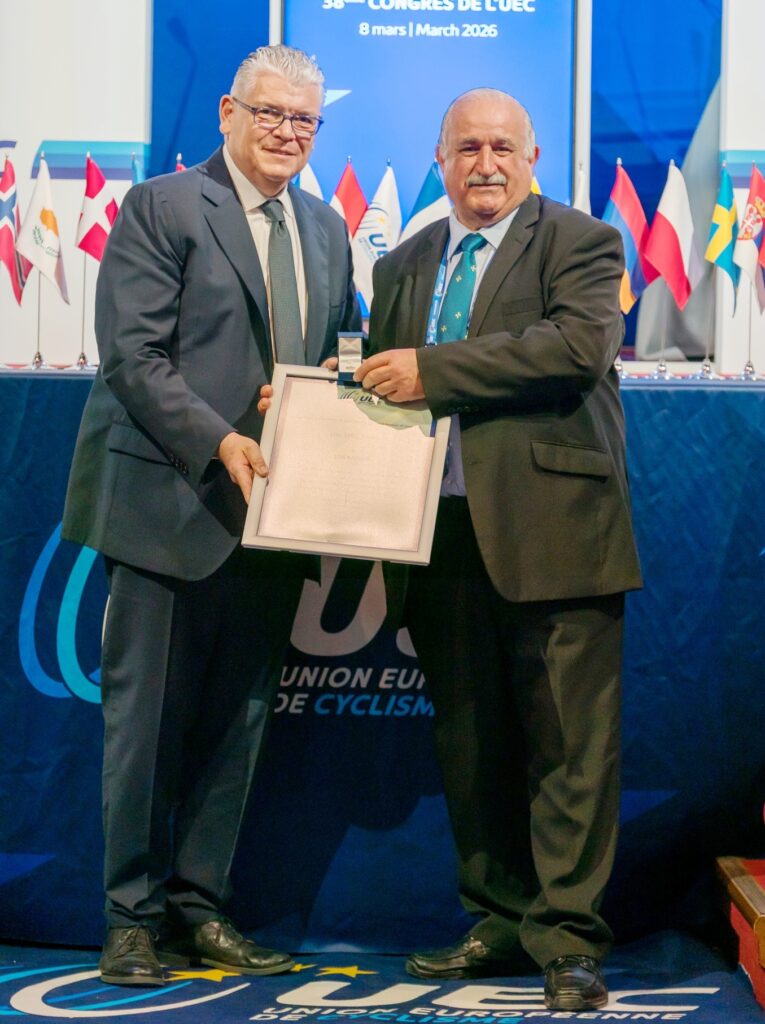 Joe-Bajada-UEC-Merit-Award-7-765x1024 Joe Bajada receives UEC Merit Award at the 38th UEC Congress in Avignon